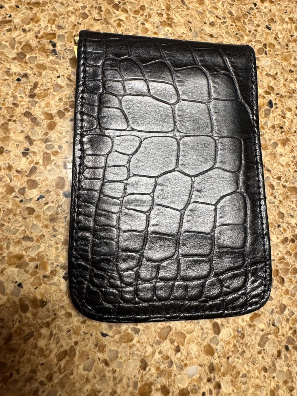 Black Croc-Embossed Banknotes & Card Holder Wallet- Source Unknown